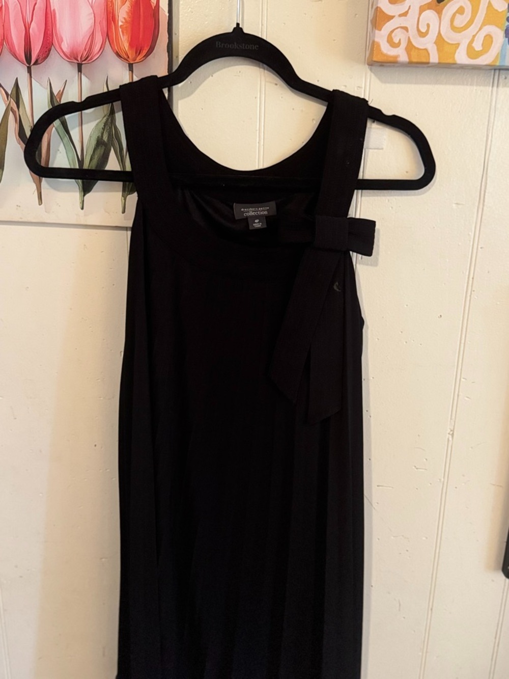 Dress Barn Black Sleeveless Mini Sleeve Dress with Side Bow